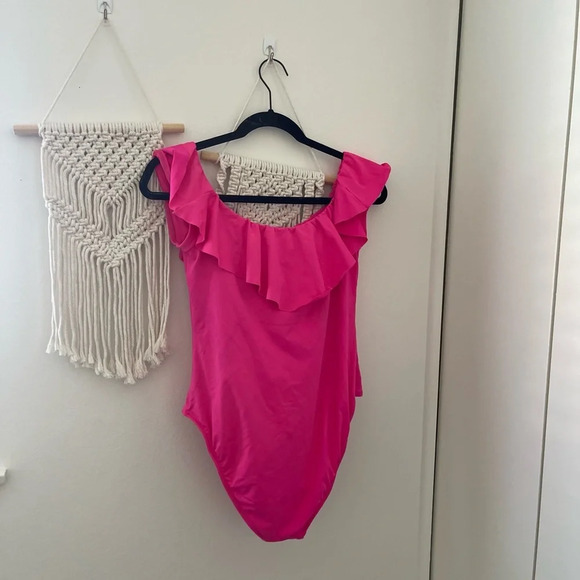 Trina Turk Monaco Off The Shoulder One Piece Bathing Suit Sz 12 - Picture 3 of 7